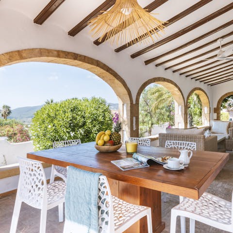 Cook some paella and enjoy an alfresco meal with beautiful views
