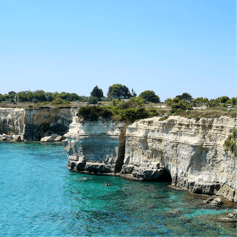 Embrace the refreshing spirit of the sea from the coast of Puglia –  a short drive away