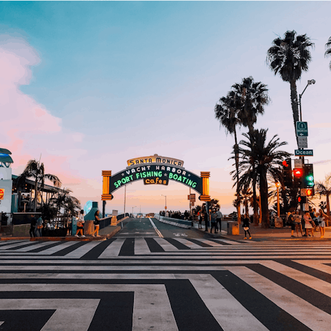 Take a twelve-minute drive to Santa Monica