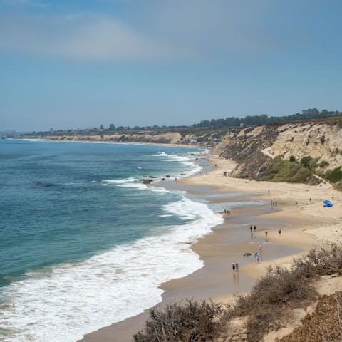 Hit the waves at Newport Beach,  just six minutes away by car