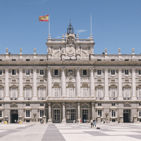 Begin your stay with a stroll to the Royal Palace of Madrid