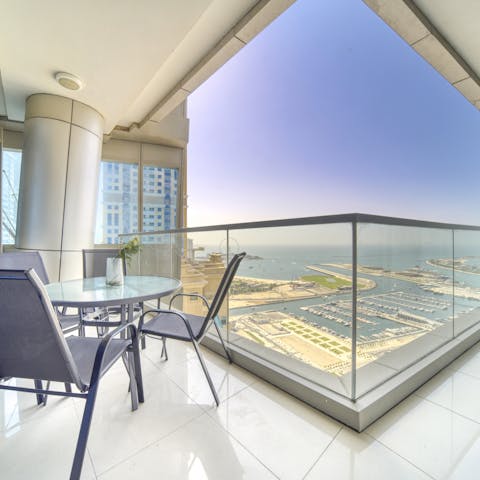 Take in picturesque views of the Marina from your private balcony