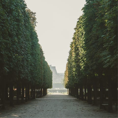 Start your stay with a stroll through nearby Tuileries Garden
