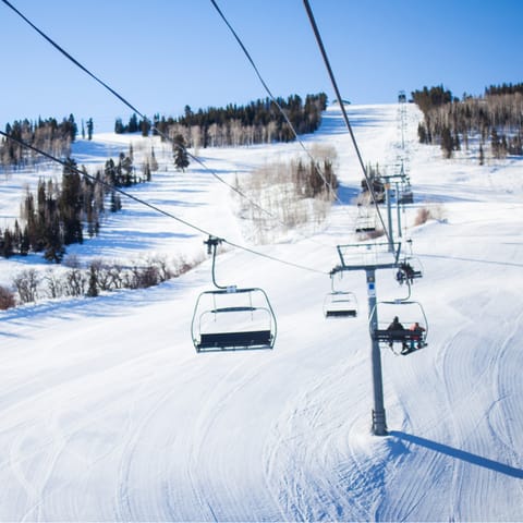 Walk or take the shuttle to the ski lifts