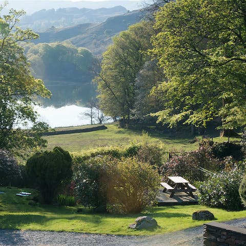 Admire the gorgeous views over Grasmere Lake, and to the fells beyond from your patio area