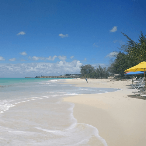 Stroll down to Jolly Beach, four minutes away