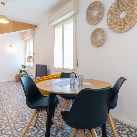 Relax, read and plan your next adventure from the dining table