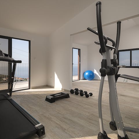 Head up to the top-floor gym and work out with a sea view as an incentive