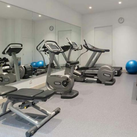 Work up a sweat at the building’s gym