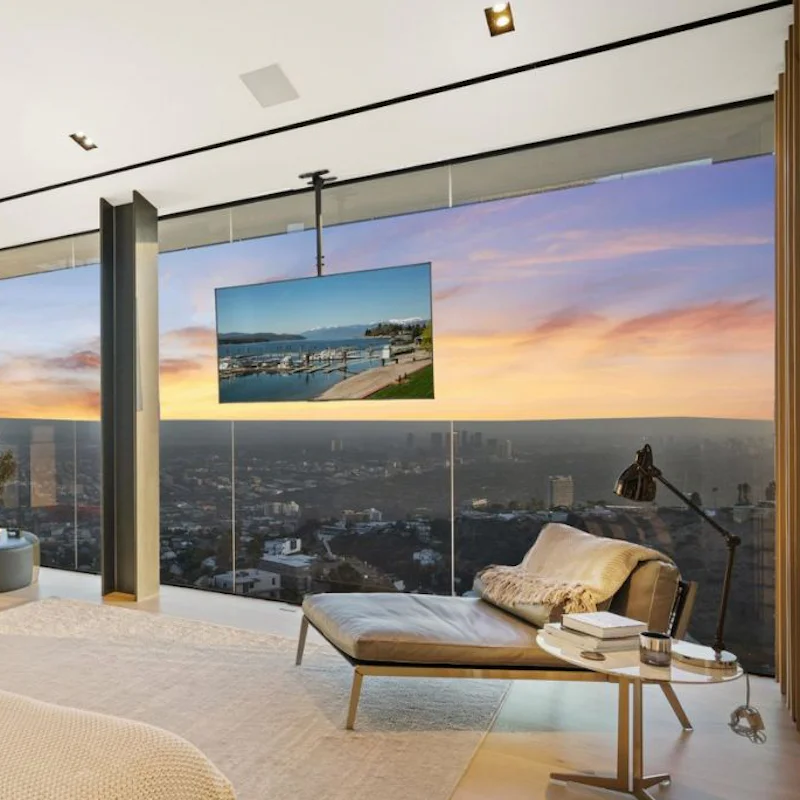 Take in sunsets views over LA from walls of glass in the bedrooms
