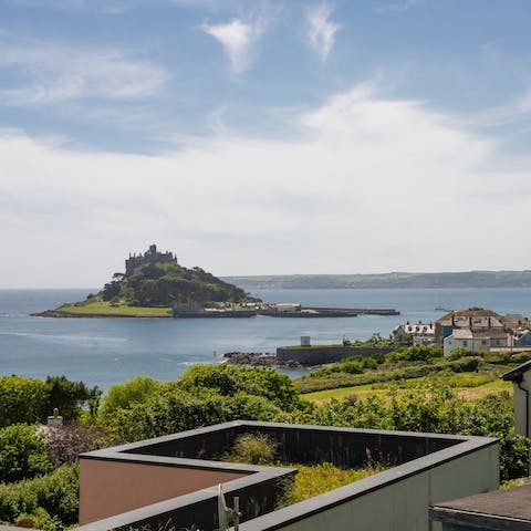 Take in incredible views of St Michael's Mount from your home's picture windows – it's a twenty-three minute walk from your door