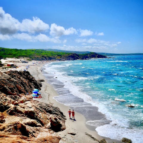 Head to some of the stunning beaches of Sardinia, just a short drive away