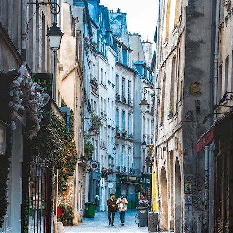 Wander the atmospheric streets of the Marais district, right on your doorstep
