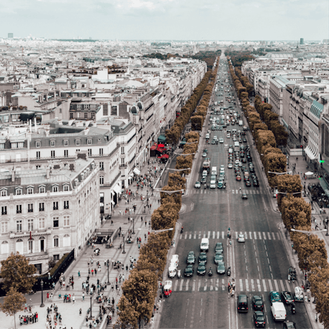 Check out the designer stores on the Champs-Élysées, six minutes from home