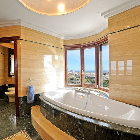 Bath in style with sea and town views