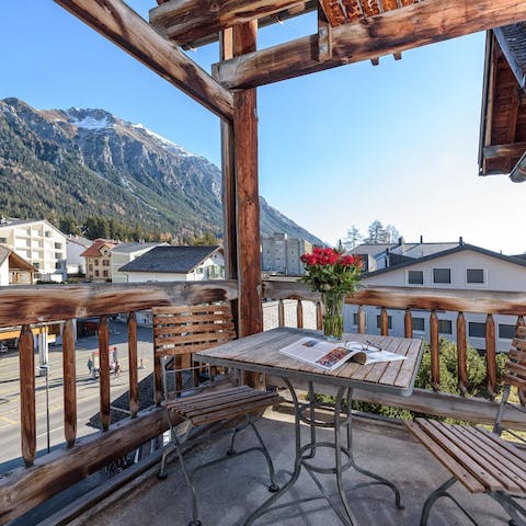 Breathe in the fresh, alpine air from the private balcony