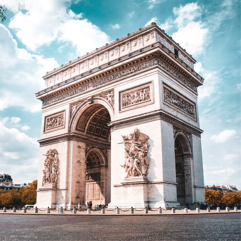 Visit the iconic Arc de Triomphe – just a short stroll away