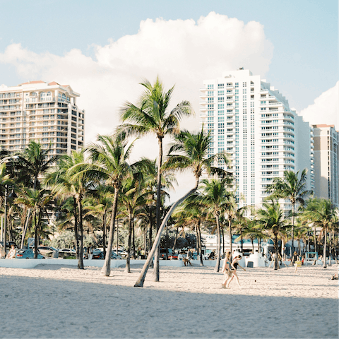 Spend the day sprawled out in the sun at Miami Beach, just a five-minute walk away