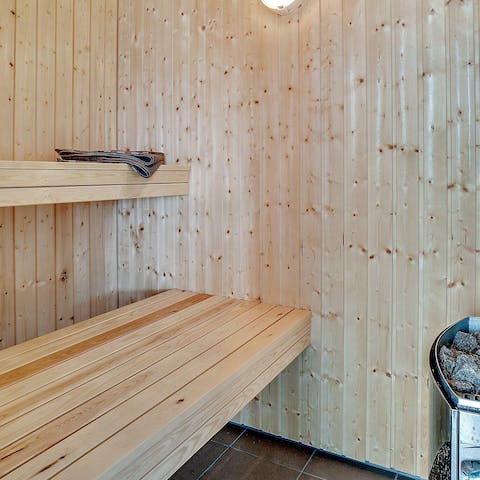 Sweat the stress away in this luxurious sauna 
