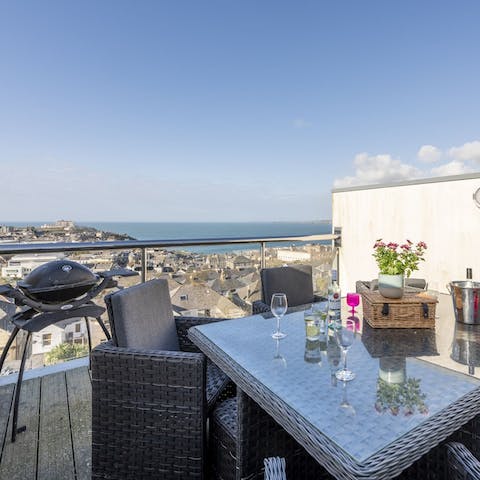 Fire up the barbecue and enjoy the views from the private balcony