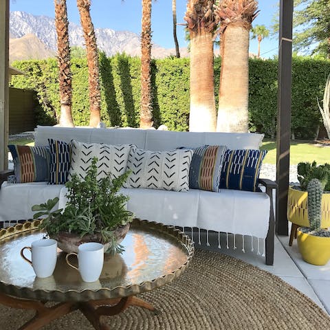 Enjoy tea or rosé in the shaded outdoor lounge