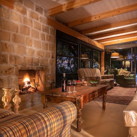 Snuggle up by the fire, glass of Nero d'Avola in hand