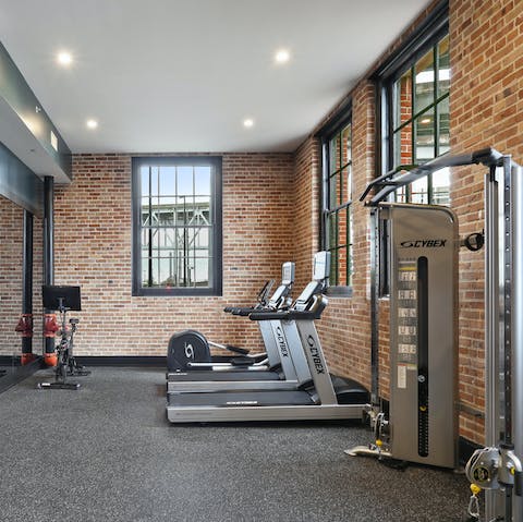 Stay fit at the shared in-building gym