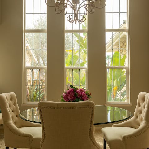 Dine in opulent style in the dining room