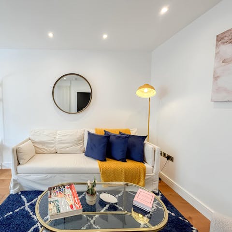 Curl up with a glass of wine after spending the day sightseeing