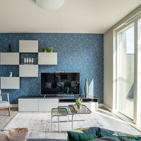 Relax with a good book in the light-filled living room