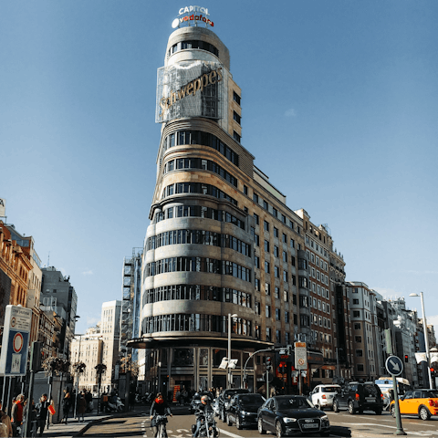 Hop on the bus and head down to the Gran Vía for an afternoon of shopping