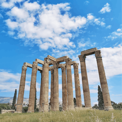 Visit the Temple of Olympian Zeus – you can walk there or hop on a bus