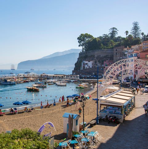 Explore Sorrento's marina and spend the day swimming in the Gulf of Naples