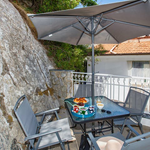 Dine alfresco on freshly-prepared pasta as the sun goes down