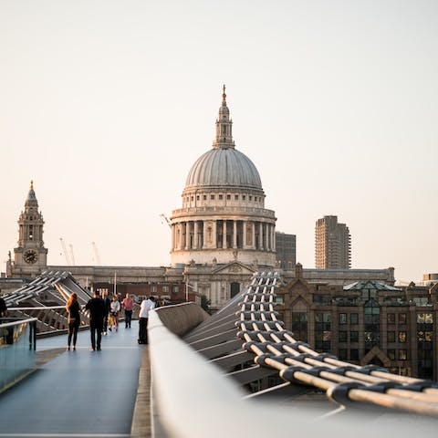 Stroll over to St Paul's Cathedral in twenty minutes and take a guided tour