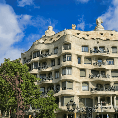 Marvel at Gaudí's Casa Milà, only a short stroll away