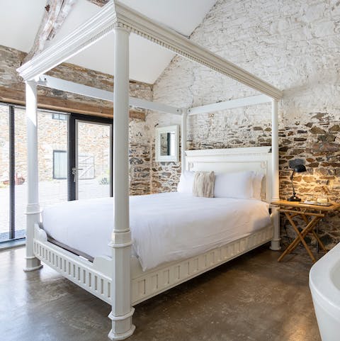 Have the best sleep of your life on the four-poster bed