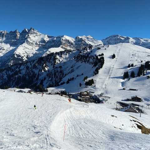 Don your skis and head to the Lenzerheide slopes, a ten-minute car ride away