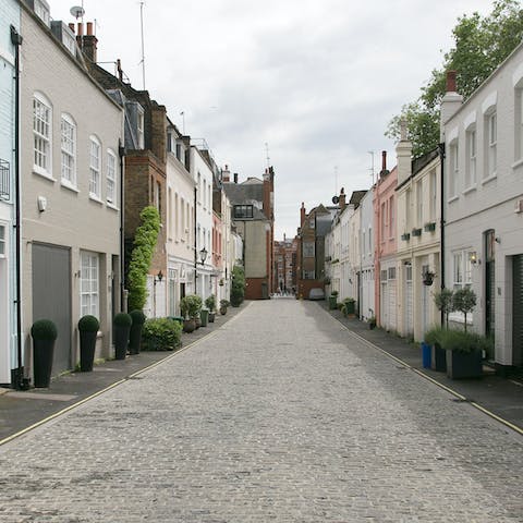 Experience the peace and privacy of a London cobbled mews