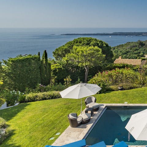 Marvel at the views of the Mediterranean Sea and the Lerins Islands