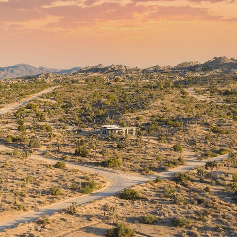 Enjoy the peace and quiet of the Californian desert from your isolated locatoin