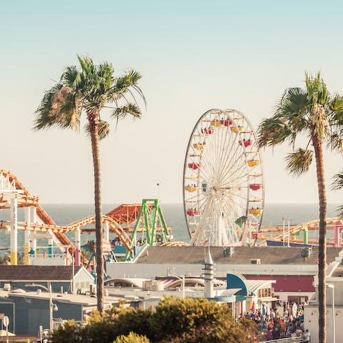 Explore the attractions of Santa Monica,  just fifteen minutes by car