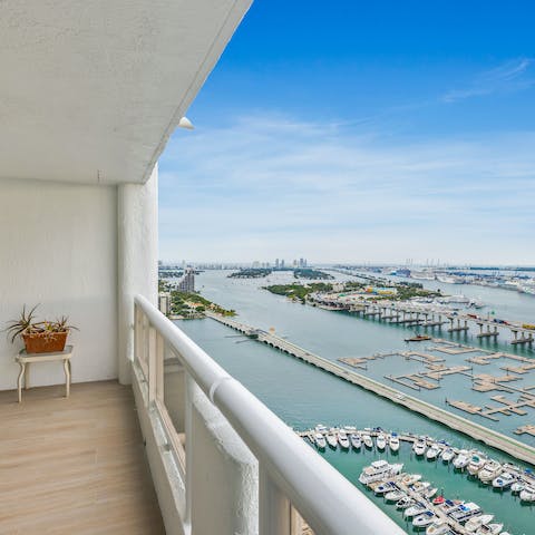 Admire the views of the marina from your private balcony