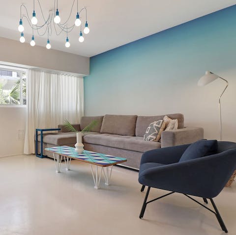 Relax in the colourful living room