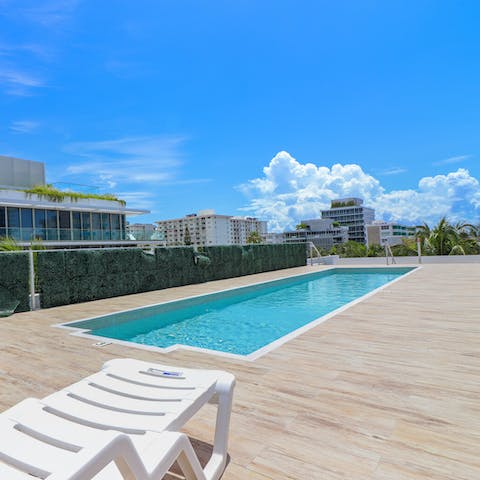 Take a refreshing dip in the rooftop pool