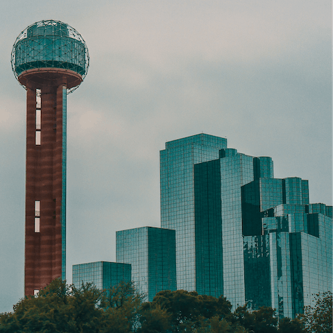 Stay in Downtown Dallas, just a twenty-minute walk from Reunion Tower