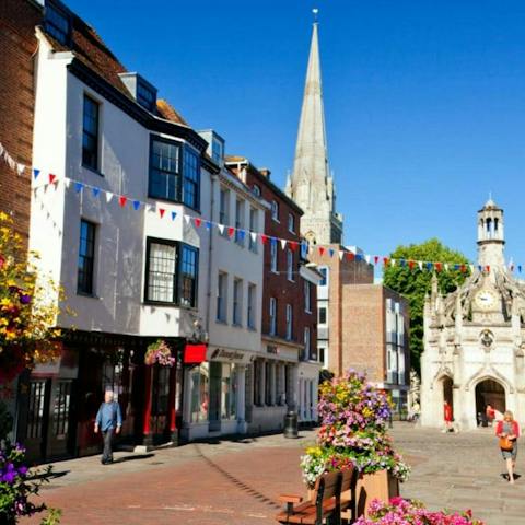 Head into historic Chichester in just twelve minutes by car