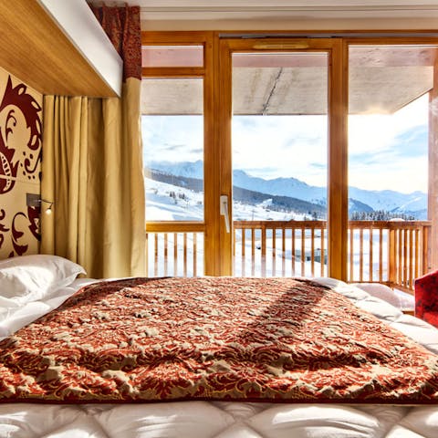 Wake up to glorious snowy views