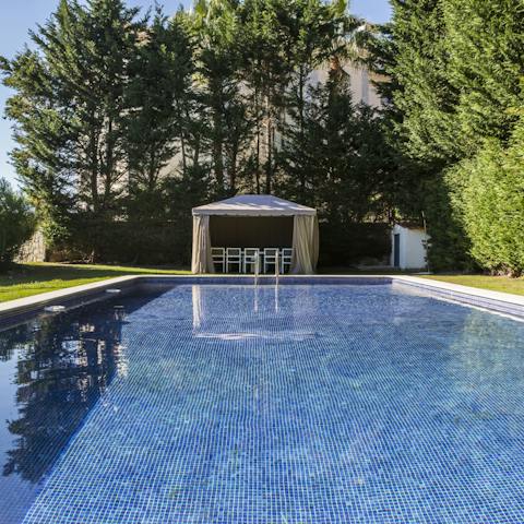 Start the day with a refreshing dip in the crystalline outdoor pool