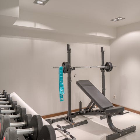 Do a work out in the chalet's private fitness room 